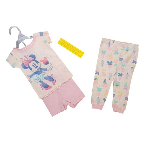Disney Minnie Mouse Toddler Pajama Set Size 12M With Shorts & Pants - Picture 1 of 5